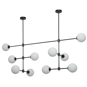 Simple Design 10 Lights Pendant Lamp with Matt Opal Glass Shade