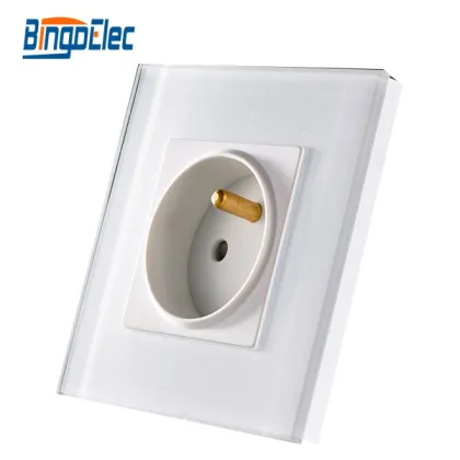 Toughened glass panel french electrical socket