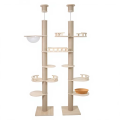 Modular DIY Luxury Wooden Cat Scratcher Tower Climbing Condo Soft Rest Platform Strong Base Eco-Friendly Pet Furniture