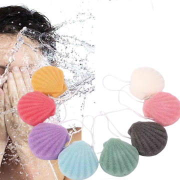Natural Shell Shape Konjac Sponge - Multi-Color Customized Organic Facial Sponge