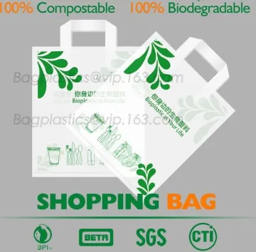 biodegradable plastic shopping bags die cut handle bag, Biodegradable Shopping Plastic Bag, 100% corn die cut handle biodegradab