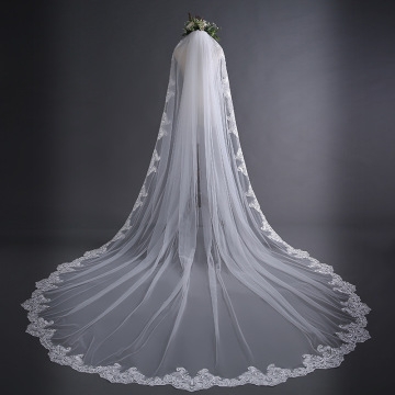 Tiul Lace Alloped Flacked Long Trin Wedding Washing z grzebieniami