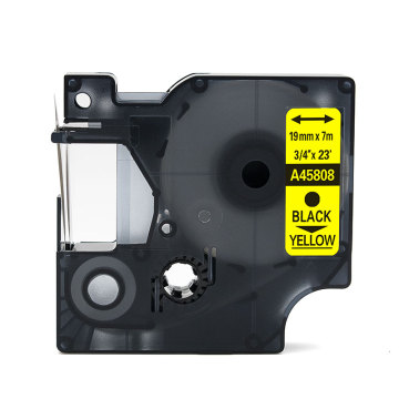 19mm Black on Yellow Labels for Dymo Label Printer Cartridges - Compatible with LabelManager Rhino 5200, 4200