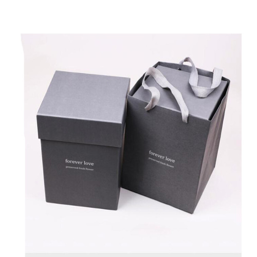 Boîte en papier cadeau parfum personnalisé avec couvercle ribon
