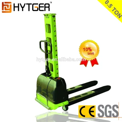 500Kg Gold Supplier Self Load/Unload Lift Electric Pallet Stacker