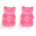 La migliore vendita Gummy Bear Glitter Flatback Bear Cabochon Orecchino Pendente Decorazione Charms Cartoon Craft