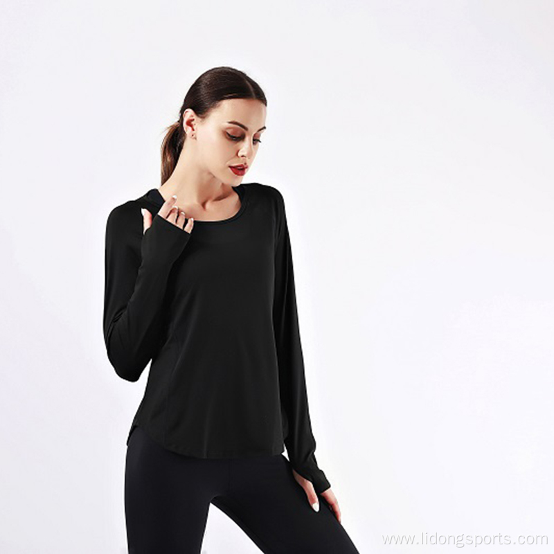 Comfortable Women Gym Shirt Long Sleeve Yoga Top