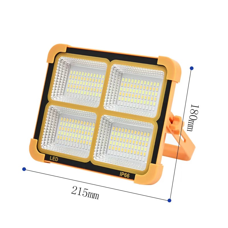 Portable solar camping light with handle
