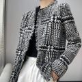 Vintage Small Fragrance Colorblock Knit Cardigan