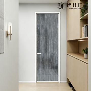 Elegant Slim Frame Wood Grain Swing Door