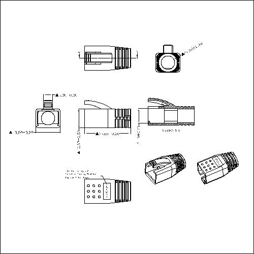 ATRPSR-AX-003 RJ45 PLUG SR Cover 7.5MM