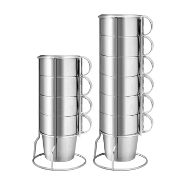 Double Wall Stainless Steel Coffee Cup With Shelf