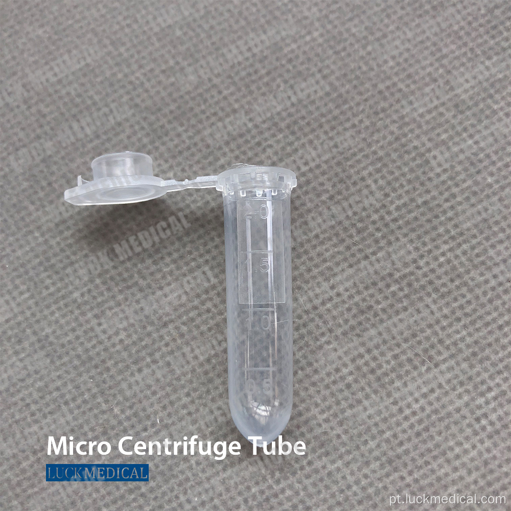 Tubo de microcentrífuga plástica descartável