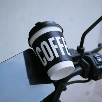 Disposable Hot Coffee Black Paper Cup 12OZ