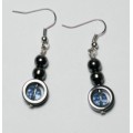 Hematite Earring with silver color finding