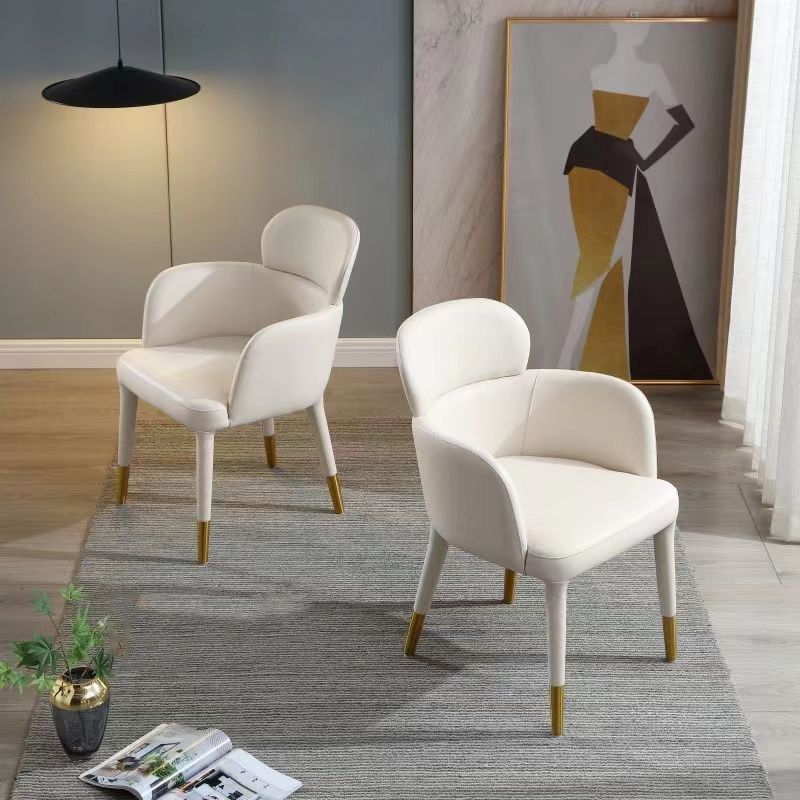 Chaise de salle à manger en coton à forme de luxe moderne