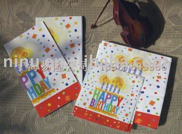 Ylnl2039printing Happy Brithday Paper tovagliolo, tovaglioli di carta Gingham Controllo