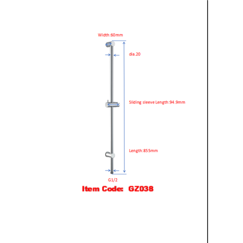 Round Shower Rail With Water Outlet