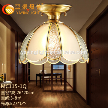brass galss open flowerceiling lamps, traditional new marble copper down flower ceiling lamps