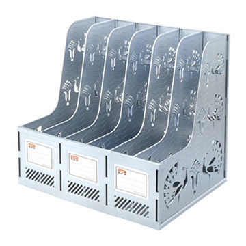 Office Plastic Assembled Silvery Magazine Rack, For Keeping Magazine, Book, Newspaper, File Folder