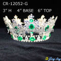 Luz verde plateado plata Rhinestone King Crown