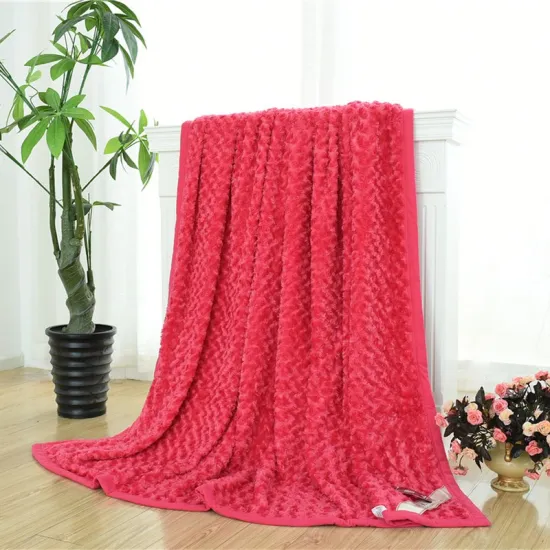 China Throw Blanket Dimensional Rose faux fur baby  Design Light Weight  Cozy Fuzzy super Soft Luxurious Blanket