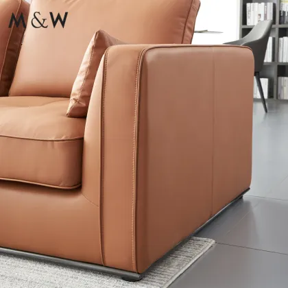M&W Light Luxury Leather Sofa for Living Room