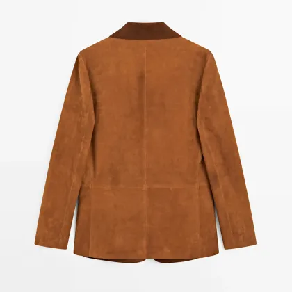 Women's flowing suede suit jacket
