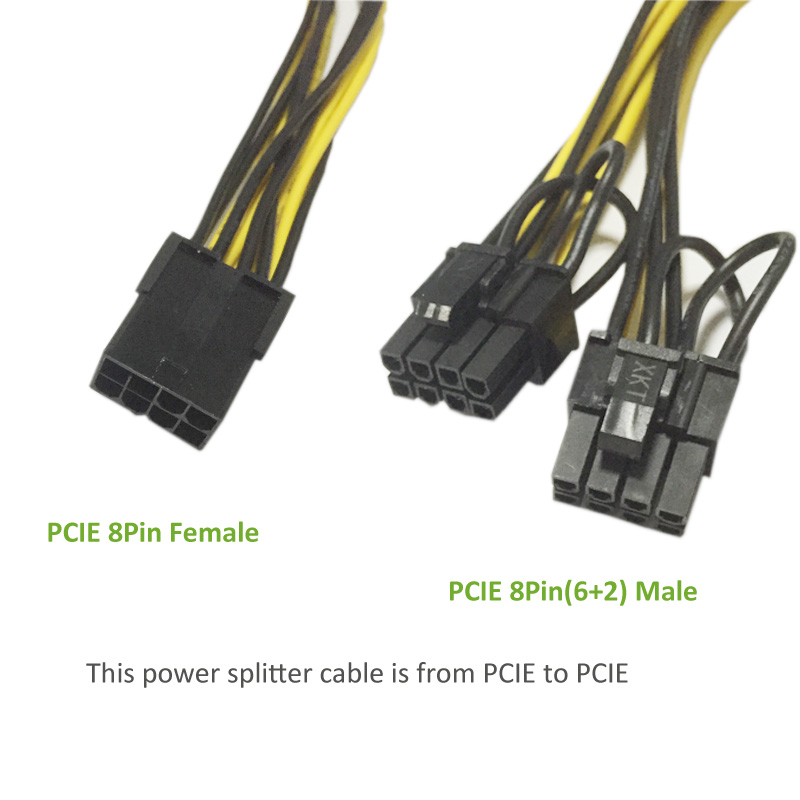 Pcie 8p Female To 2 Port Dual 8pin 6p 2p Male Cable 3 Pcie 8p Female To 2 Port Dual 8pin 6p 2p Male Cable 3
