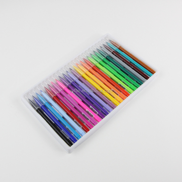 24 Colors Watercolor Brush Marker Pens Set with Water Coloring Brush and Soft Flexible Tip for Adult Coloring Books