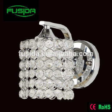 Neat hanging transparent crystal raindrop clear blown glass square wall lamp