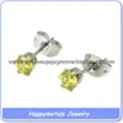 fashion diamond white stone stud earrings
