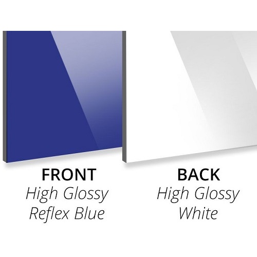 Panneau composite aluminium brillant 3MM bleu réflexe/blanc brillant