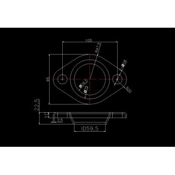 Flange de escape de metal prensado