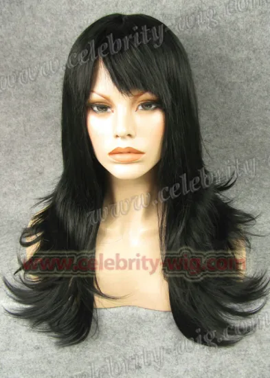 Black Long Flip Straight Synthetic Lace Front Wig Reese Whiterspoon Wig