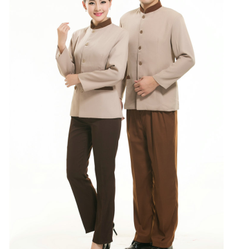 Food Service Restaurant Hotel Worker Overalls long Sleeve Kitchen Waiter Uniforms