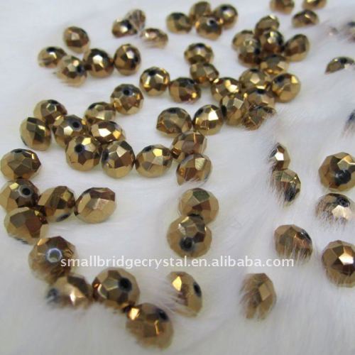 gold plated crystal rondelle beads