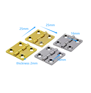 High-Quality 180 Degree 25x25mm Zinc Alloy Gold Chrome Shiny Cabinet Hinges: Premium Decorative Hardware