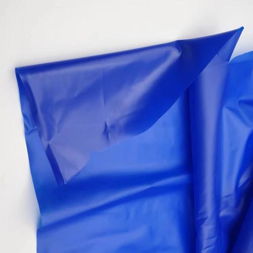 Blue heat sealable soft PVC film