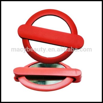 Plastic single side foldable small handle mirror cosmetic mirror