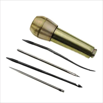 5PC Canvas Leather Tent Sewing Awl Tool Punch Sewing Needles Copper Handle Stitcher Crochet Line For Leathercraft Sewing Supplie