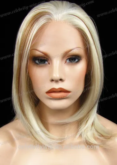 Jenifer aniston wigs platinum color synthetic hair wig