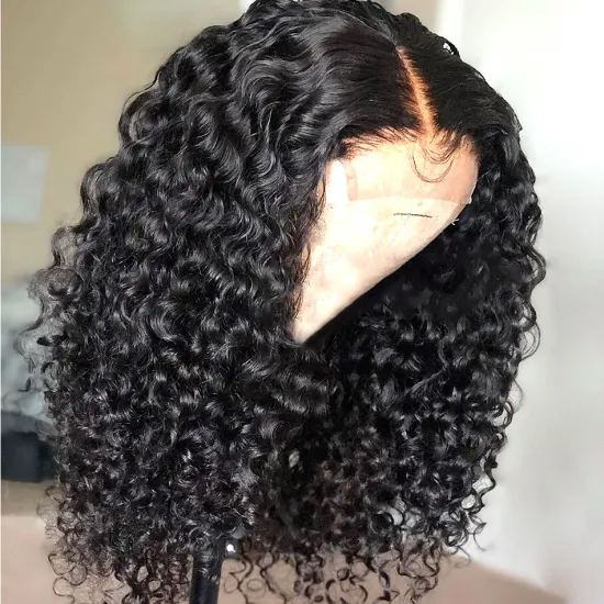 Wholesale Curly Wave Short Bob Wigs Human Hair Transparent Lace Closure Wig Raw Virgin Remy Hair Lace Wigs For Black Women