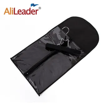 Alileader Best Selling Wigs Hair Extension Storage Packaging Case Bag Zipper Bag With Hanger