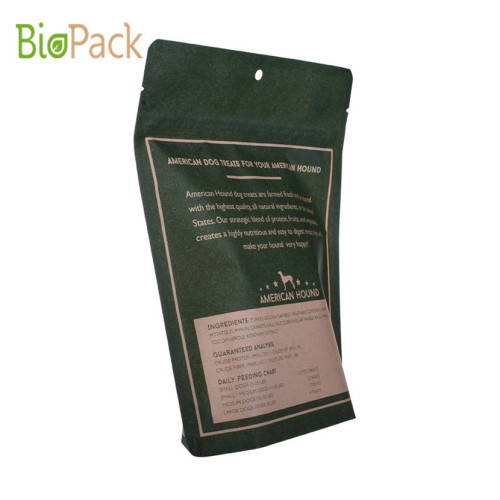 Sac d&#39;emballage compostable pour aliments pour animaux de compagnie à gousset latéral supérieur 5 ~ 10 kg en matériau PLA