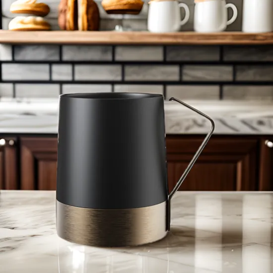 High-End Ceramic Coffee Mug with 304 Stainless Steel Handle from China