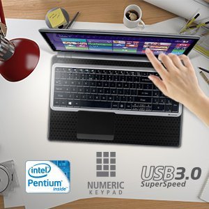 Gateway NV510P Sleek Touchscreen Laptop Latest Generation Intel Quad Core Processor 1TB Hard drive 15.6" HD Multi-Touch