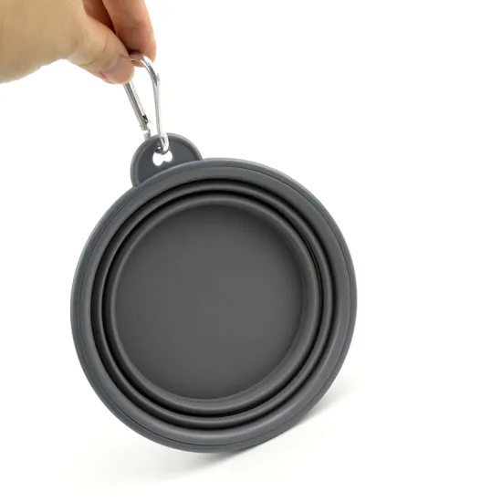 Portable Plastic Pet Food and Water Bowl for Outdoor Feeding