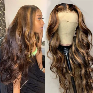 Mink Straight Human Hair Cuticle Aligned 13x4 4x4 150% 180% 200% Lace Front Wigs Piano Highlight Ombre Color Wig