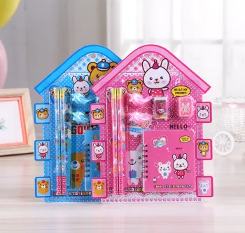 Cute Cartoon Pencil Eraser and Sharpener: A Kid-Friendly Stationery Set